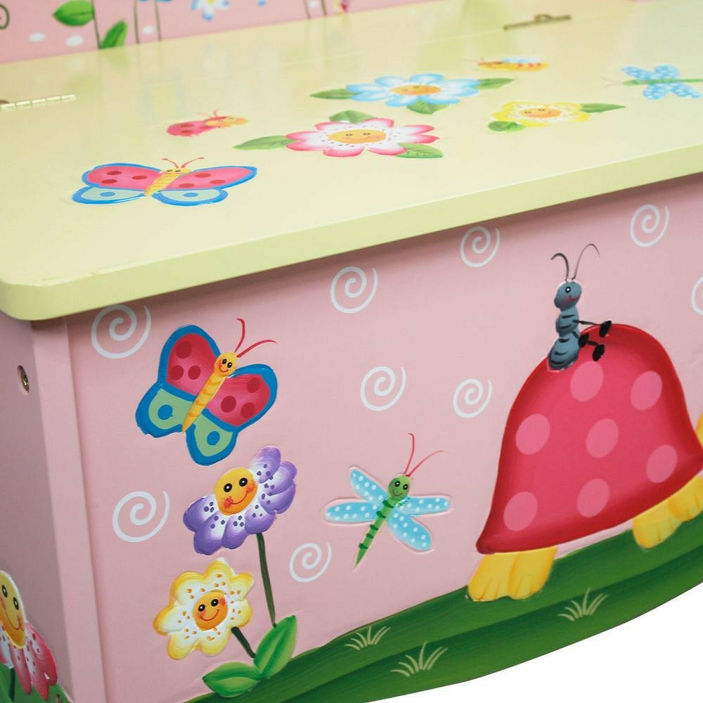 Magic Garden Children's Wooden Toy Storage Bench