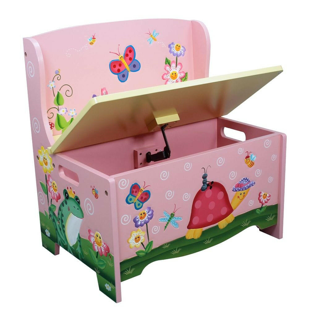 Magic Garden Children's Wooden Toy Storage Bench